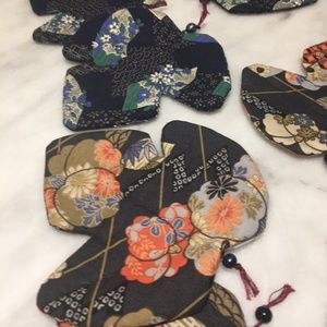 7 Quilt Coasters Leaves Design Japanese Cotton Qui